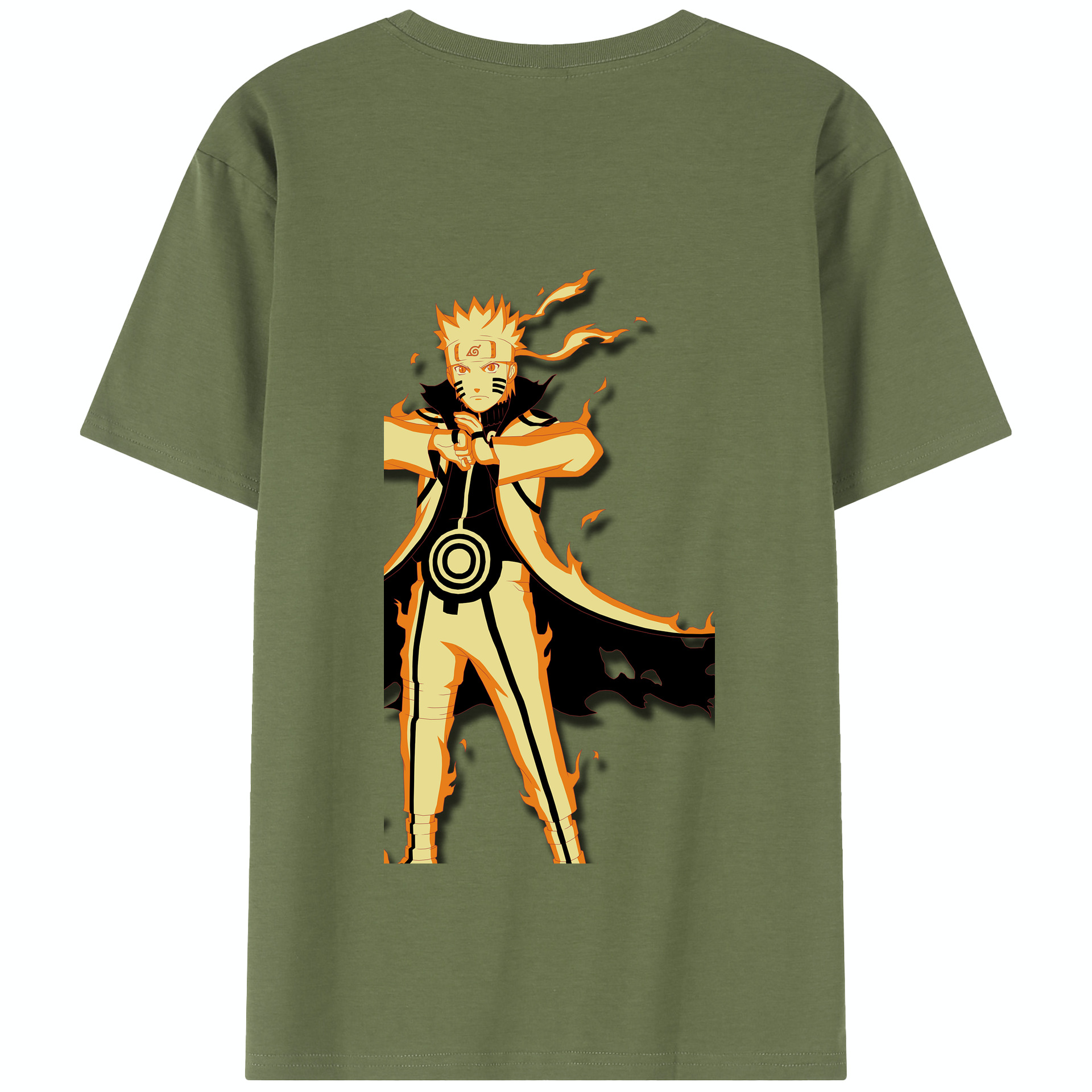 （画像用） NARUTO -ナルト- うずまき ナルト Uzumaki Naruto 綿100％半袖Tシャツ（背面プリント）